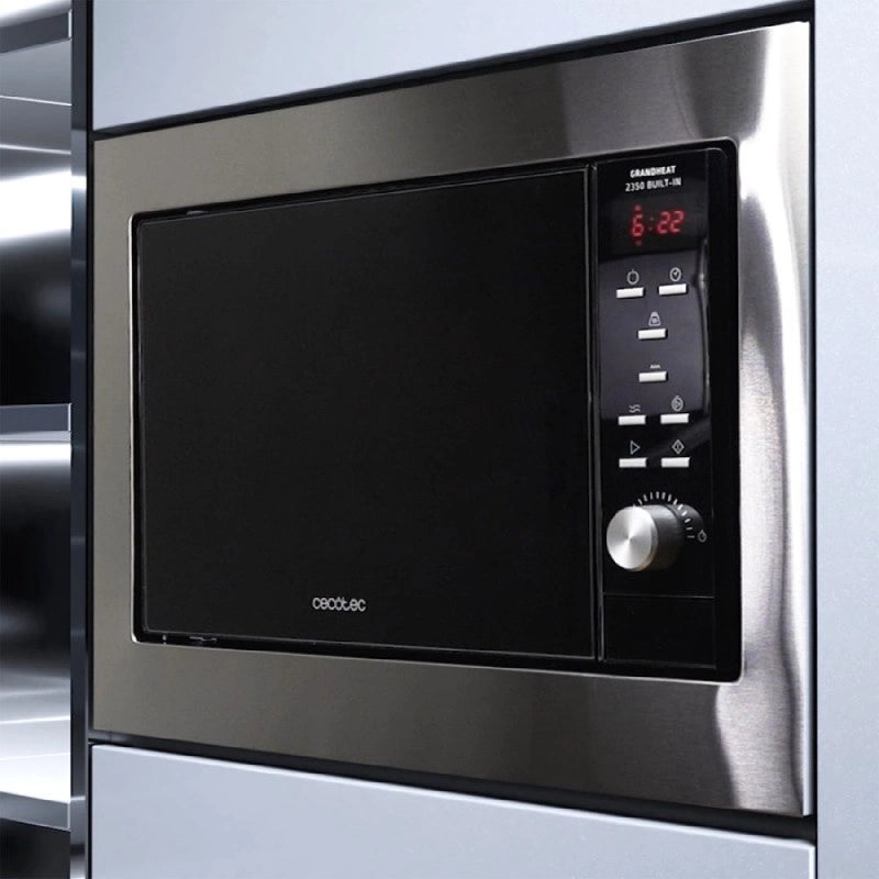 CECOTEC 01389 - Microonde da incasso GrandHeat 2350 Built-In Steel Black