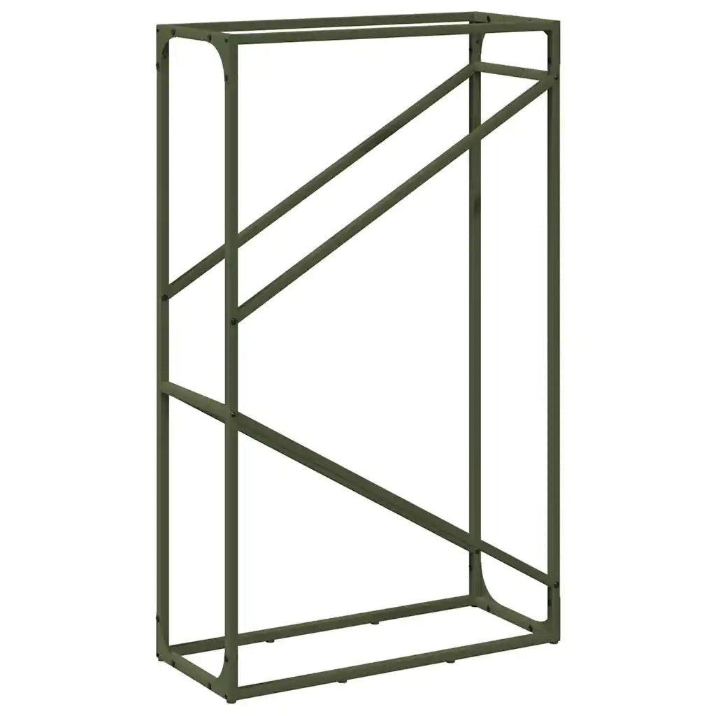 Rastrelliera per Legna da Ardere Verde Oliva 60x25x100 cm 864330