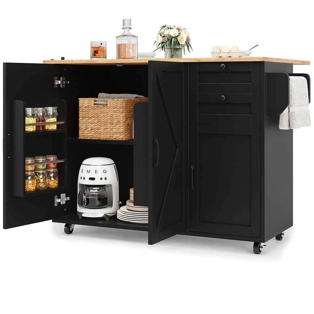 Isola cucina - Xylo - scaffali snack venatura legno nero