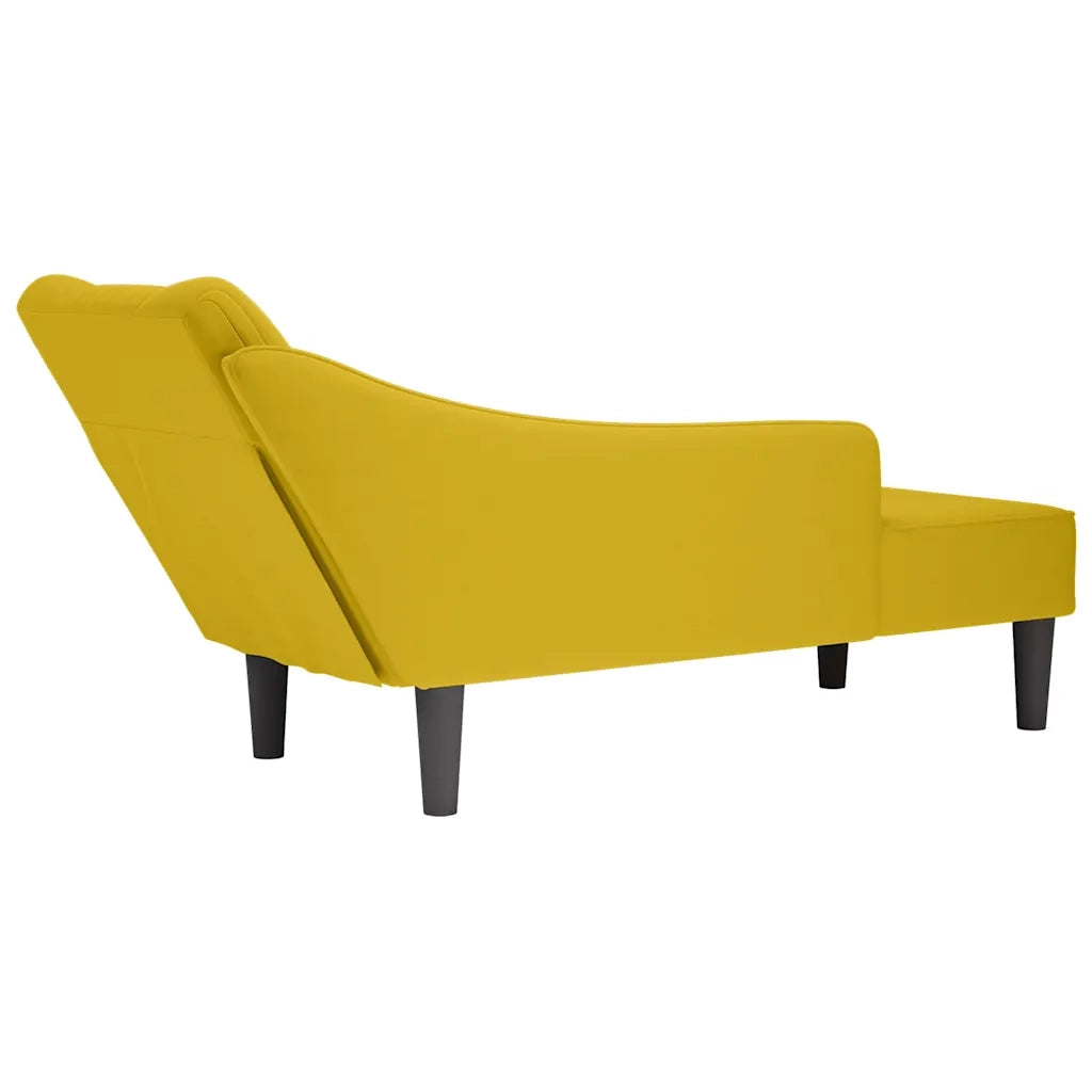 Sdraio con Bracciolo Destro in Velluto Giallo 4009798
