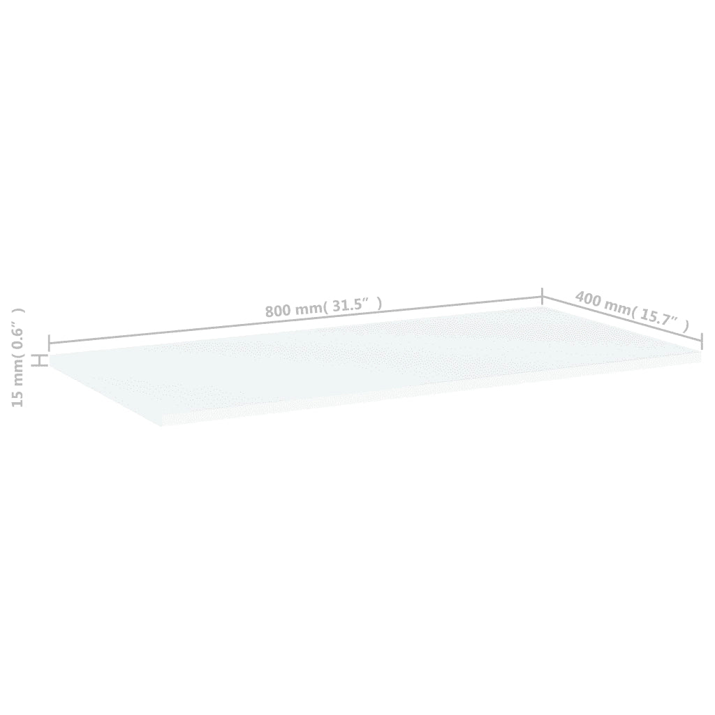 Ripiani per Libreria 4 pz-Scaffale per Libri Bianchi 80x40x1,5 cm Legno Multistrato