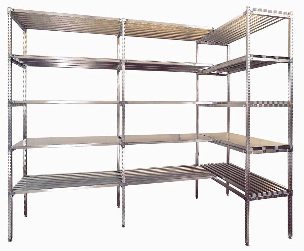 Scaffale in acciaio inox con ganci cm. 130x30x150h