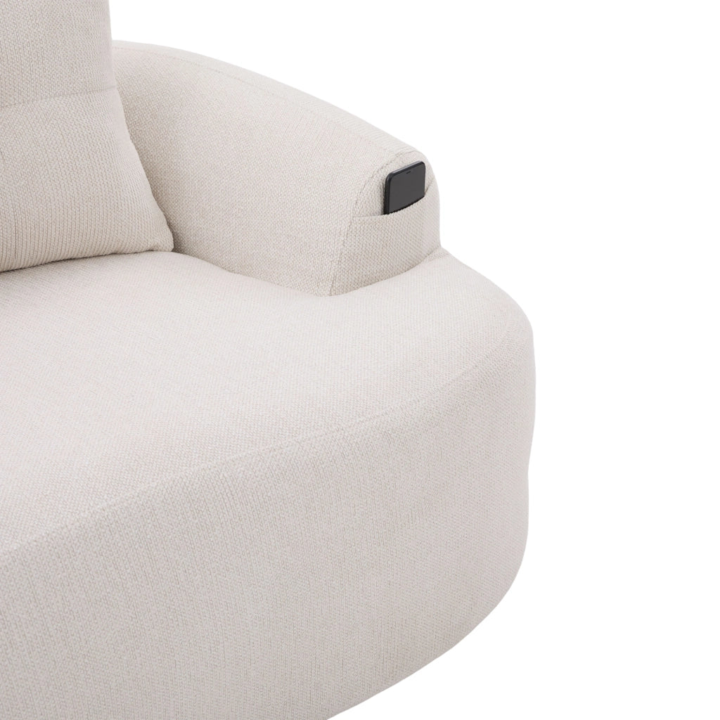 Divano lineare 2 posti - con cuscini extra spessi e seduta profonda - in chenille beige