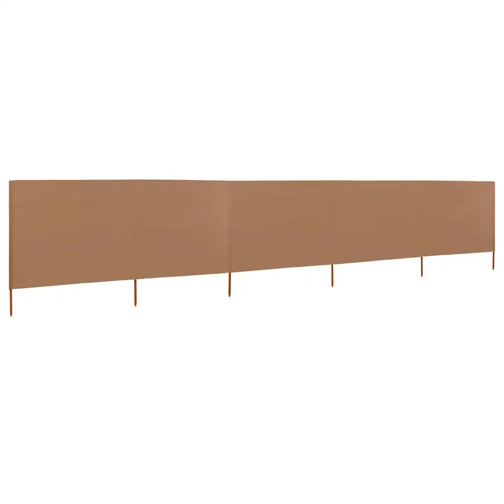 Paravento a 5 Pannelli in Tessuto 600x160 cm Grigio Talpa cod mxl 63953