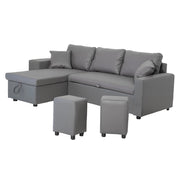 TONYDivano letto angolare a 3 posti grigio