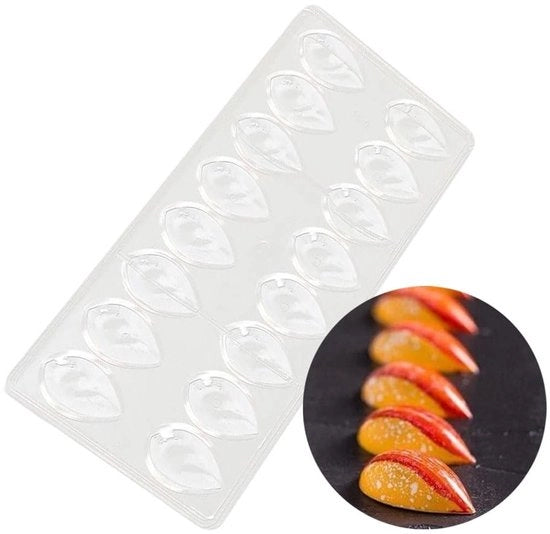 Forma di cioccolato 16 Porte - Policarbonato - Muffiniera per fondant - Forma per caramelle - Scatola per cubetti di ghiaccio - Facile da pulire - Muffiniera in silicone