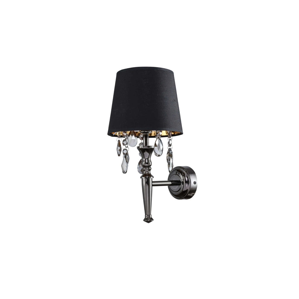 Applique Vigo nera oro tessuto 1xE14 Light Prestige