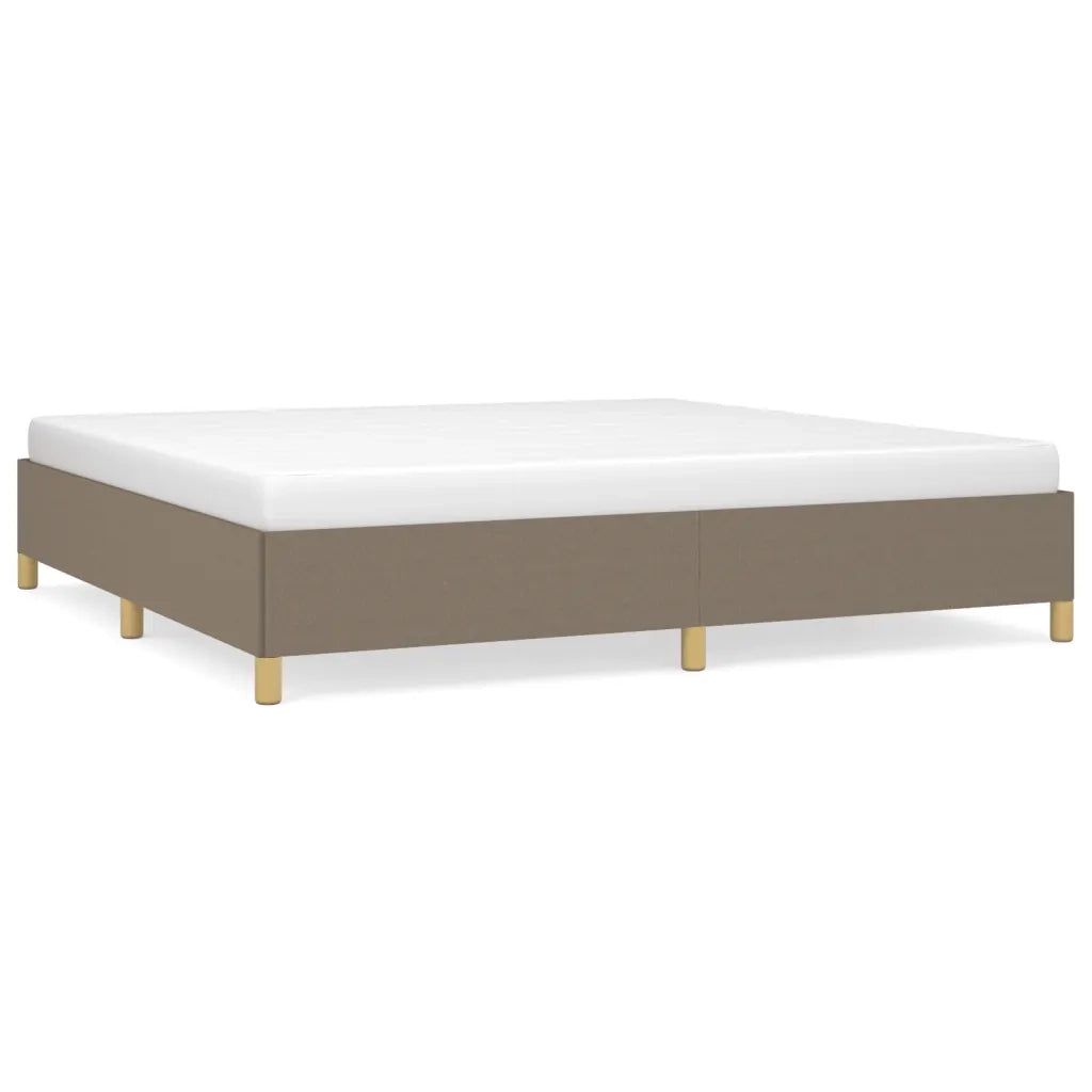 Letto matrimoniale | Letto per adulti | Giroletto senza Materasso Tortora 200x200 cm in Tessuto