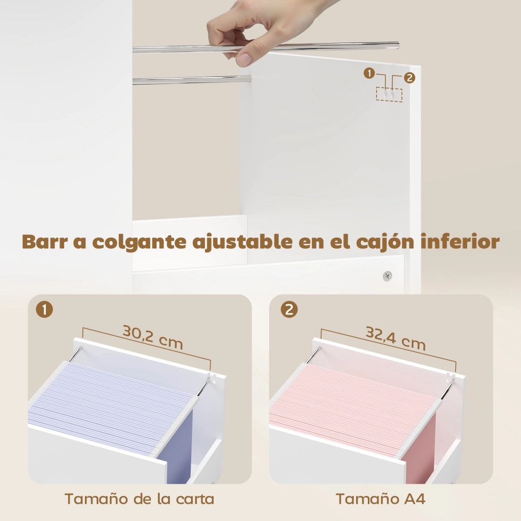 Scrivania per Stampante con Ruote ¨C Minimal ¨C Bianco
