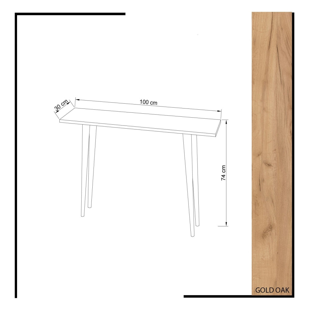 Consolle in legno "Desidero" - 100 x 30 x 74 cm - Marrone