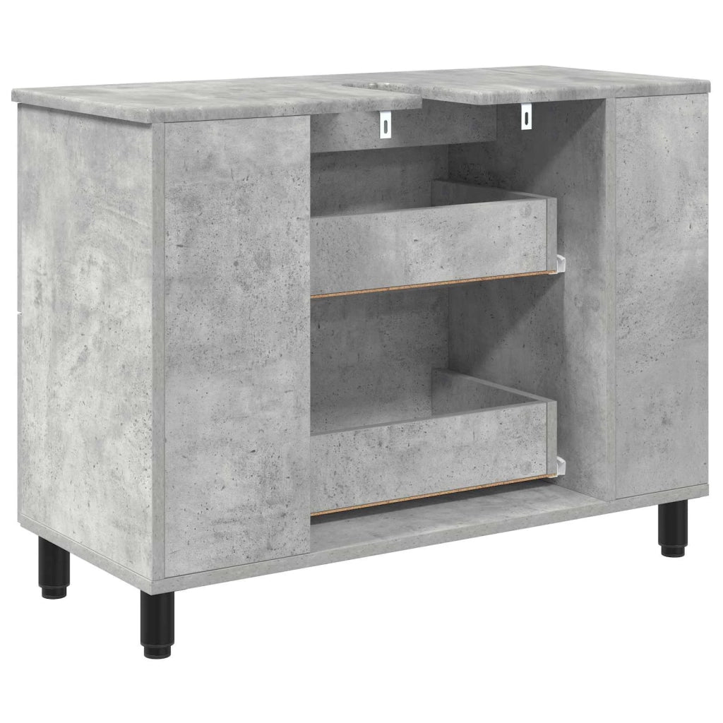 Mobiletto da bagno Grigio Cemento 80 x 35 x 60 cm 889388