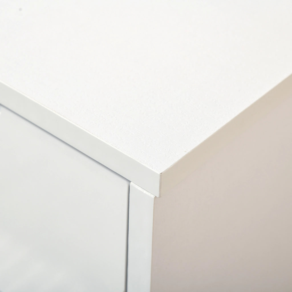 Scarpiera con 3 ante e cassetto scorrevole ¨C zephmum ¨C Bianco 62x24x135 cm