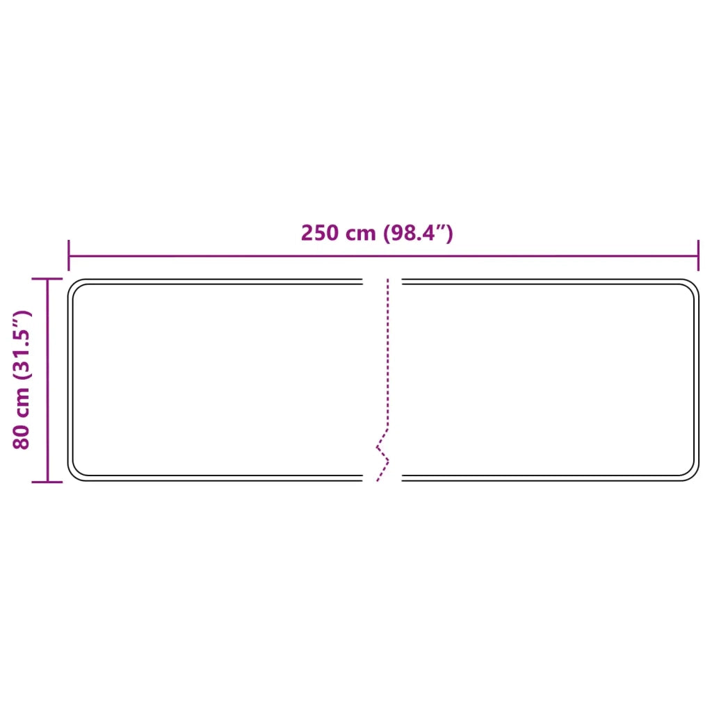 Runner Tappeto MARSA Nero 80 x 250 cm Poliestere e PVC 42023288