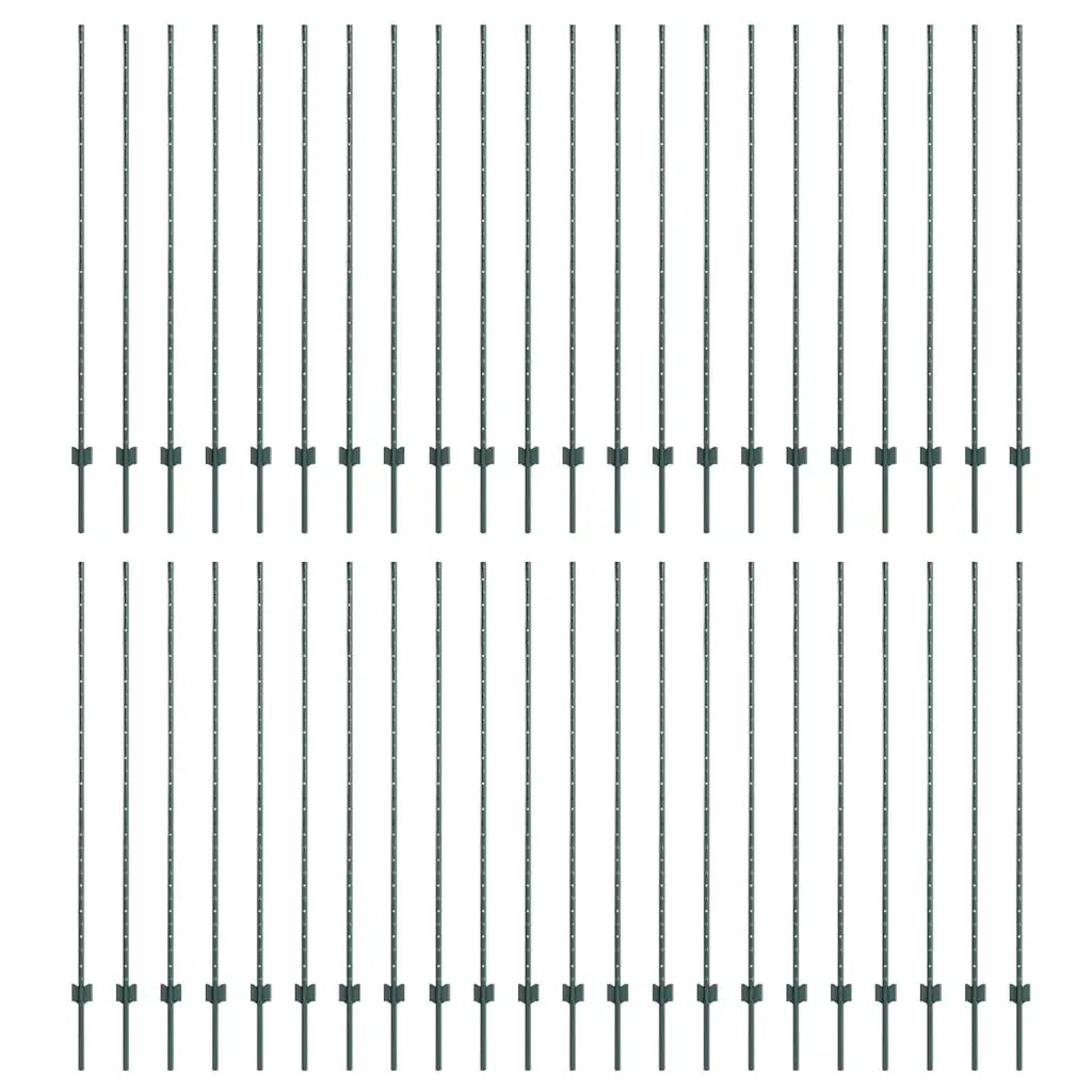 Palo della recinzione 44 pcs Verde 200 cm Acciaio 3335927