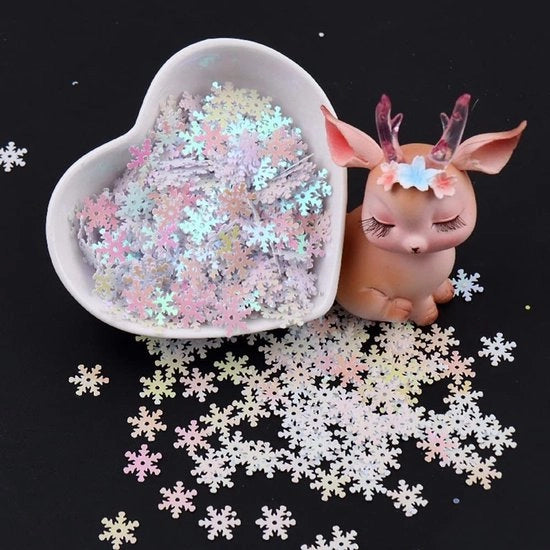 Decorazioni per Feste Paillettoni 10 mm - Glitter Sneeuwvlok - Artefatti - Decorazioni per Matrimoni - Decorazioni per Feste - 20 g, circa 1000 pezzi