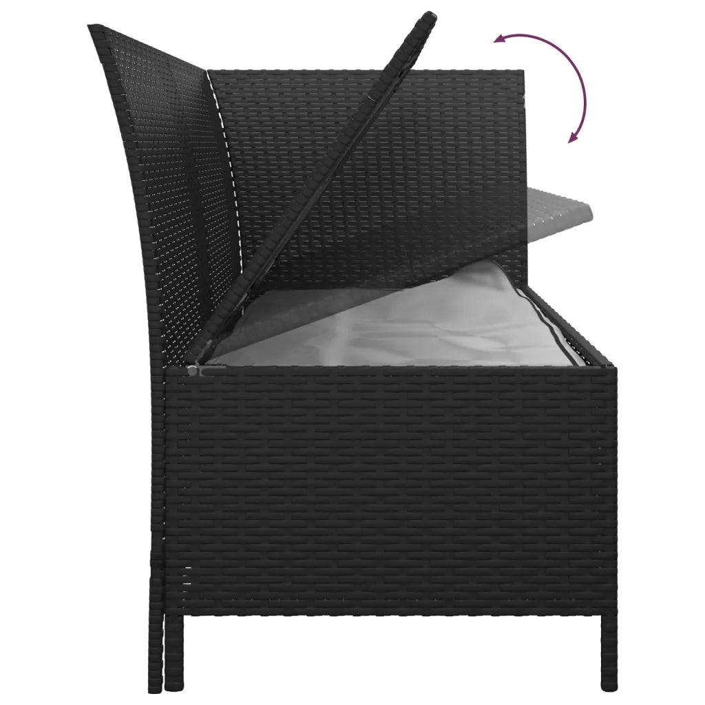 Set Divani da Giardino 3 pz con Cuscini Nero in Polyrattan 319692