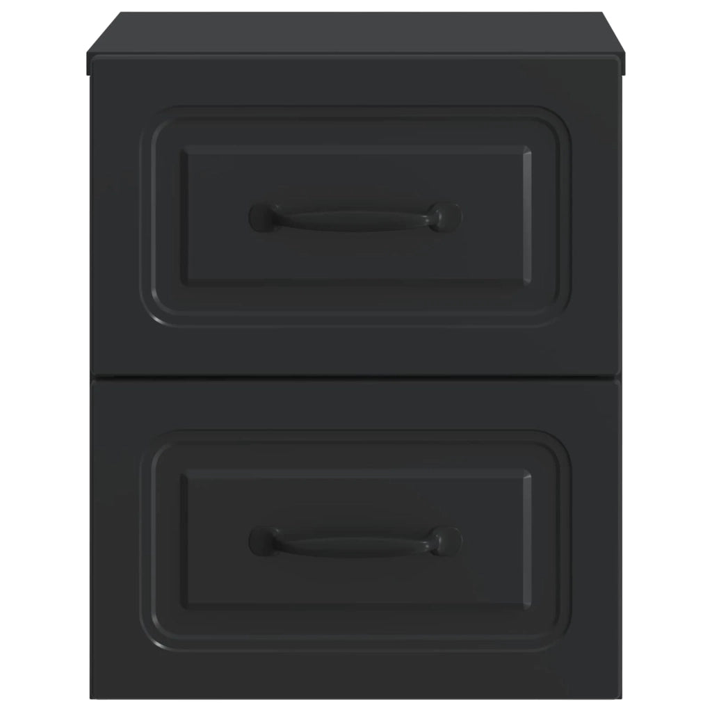 Set di 2 Comodini | Armadio da Notte | Mobiletto da notte a muro Nero 34,5 x 33 x 40 cm