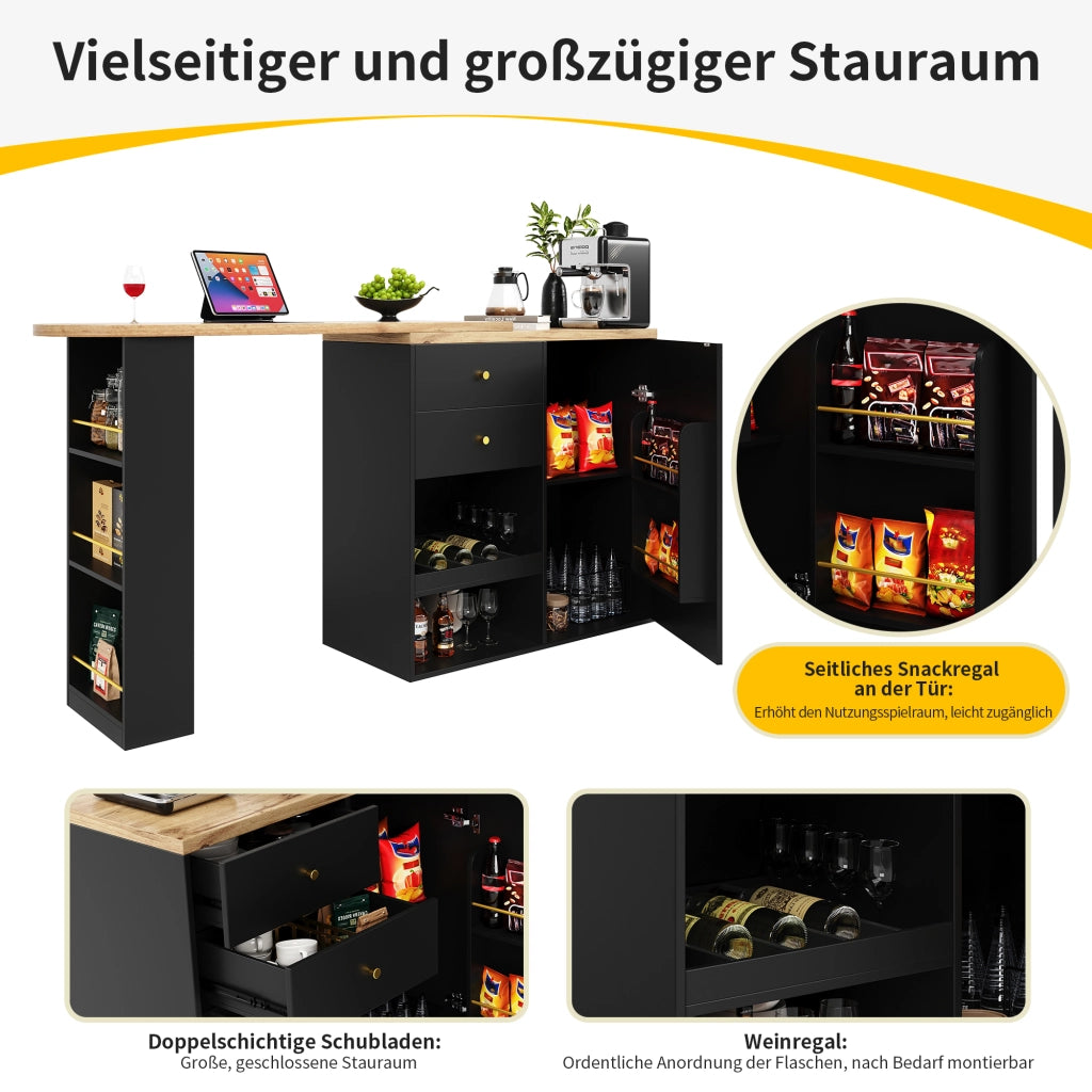 ARMADIO MODULARE L 105x39x102 cm Nero in MDF con 4 cassetti