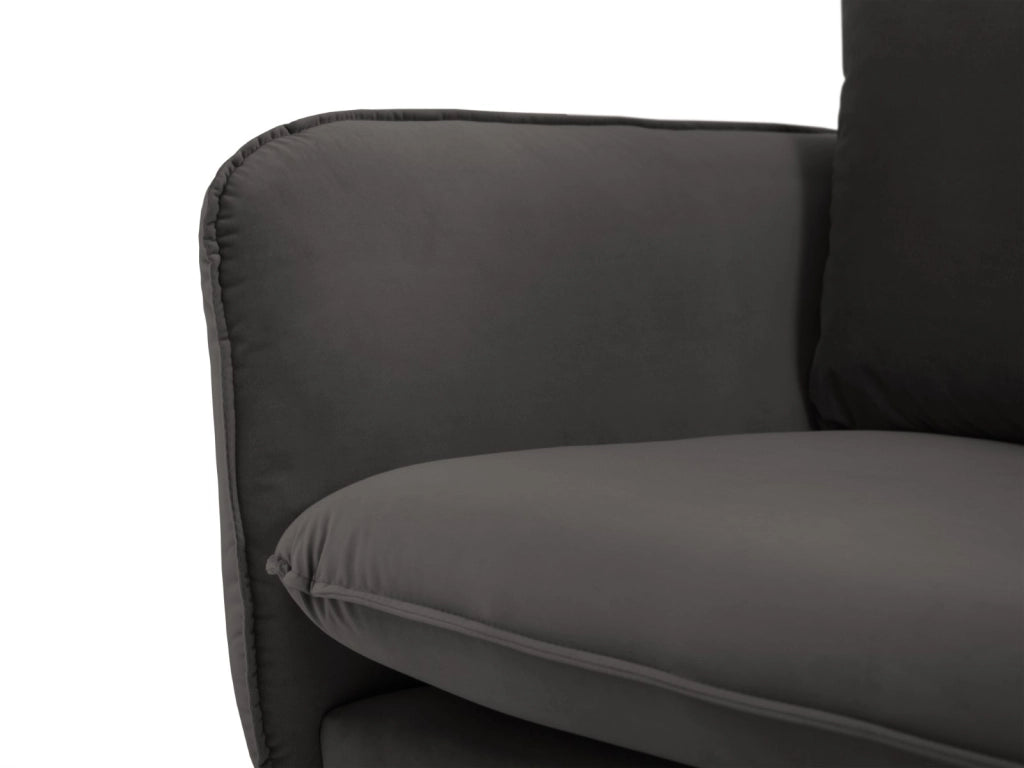 Cosmopolitan Design - Poltrona "Vienna" in velluto grigio scuro 