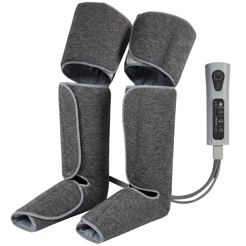 Massaggiatore per gambe con funzione riscaldante e di compressione, 3 modalit¨¤ automatiche e 3 livelli di intensit¨¤, massaggiatore per piedi e