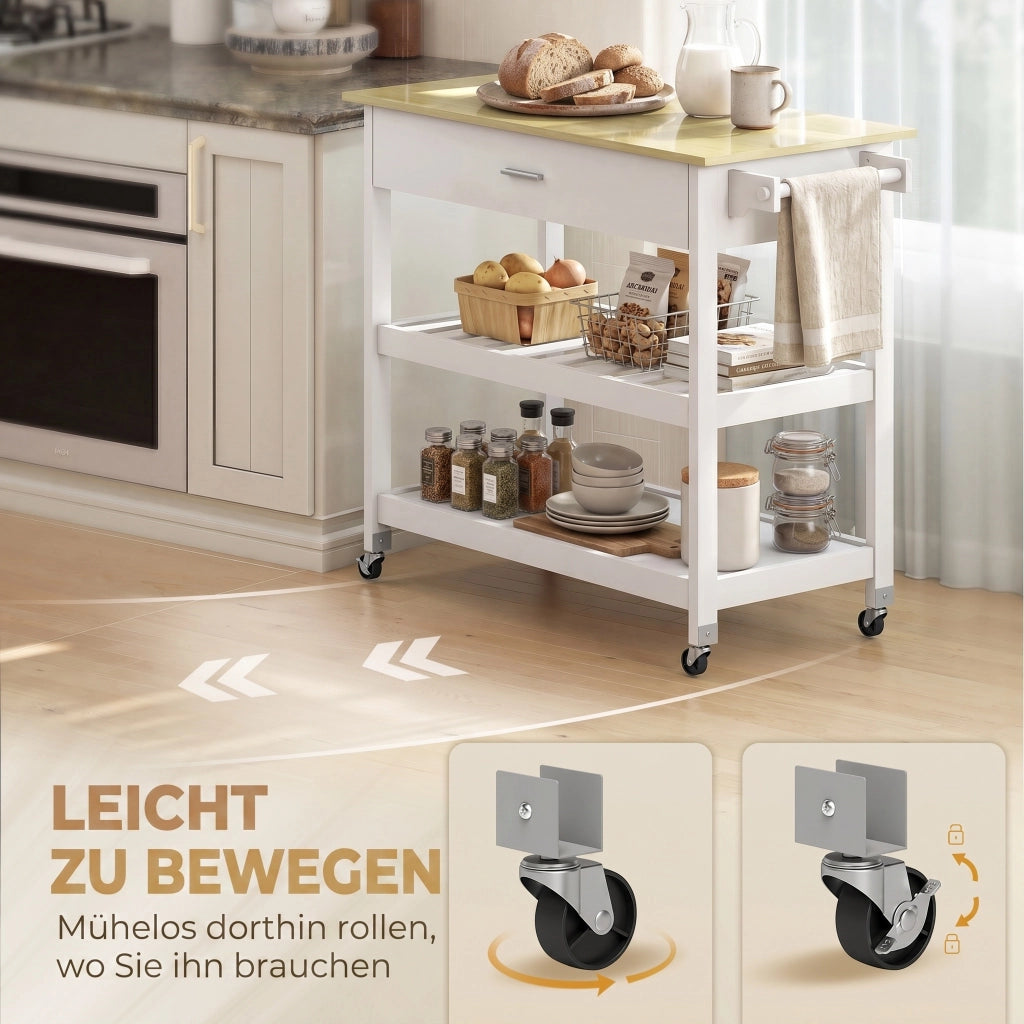 Carrello da cucina con ripiani ¨C Minimal ¨C Bianco