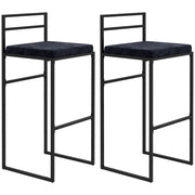 Set di 2 sgabelli alti da bar ¨C Minimal ¨C velluto nero, 74 cm