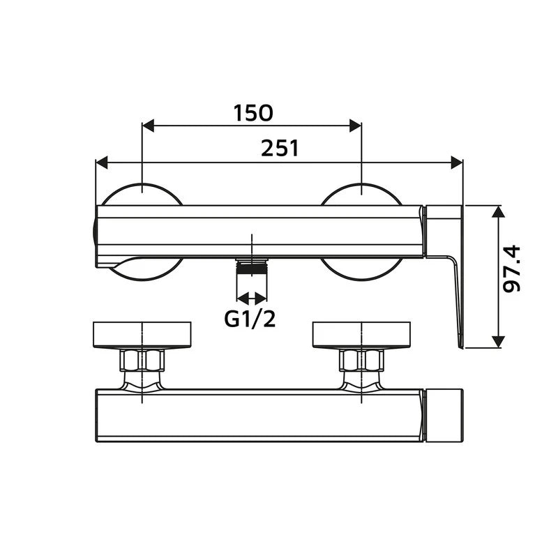 Miscelatore esterno doccia Bevel Ø26 cromato