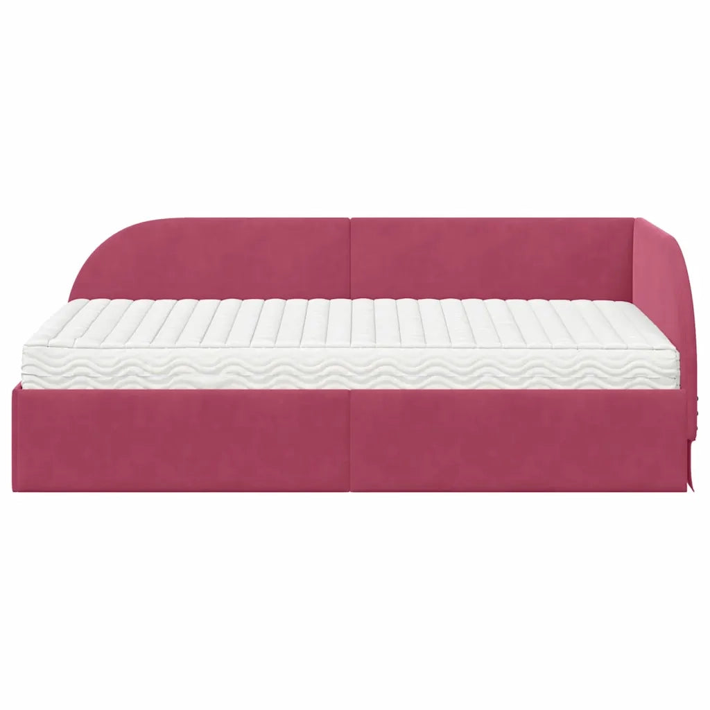 Struttura Letto Angolare con Materasso 2 pcs Verde Velluto