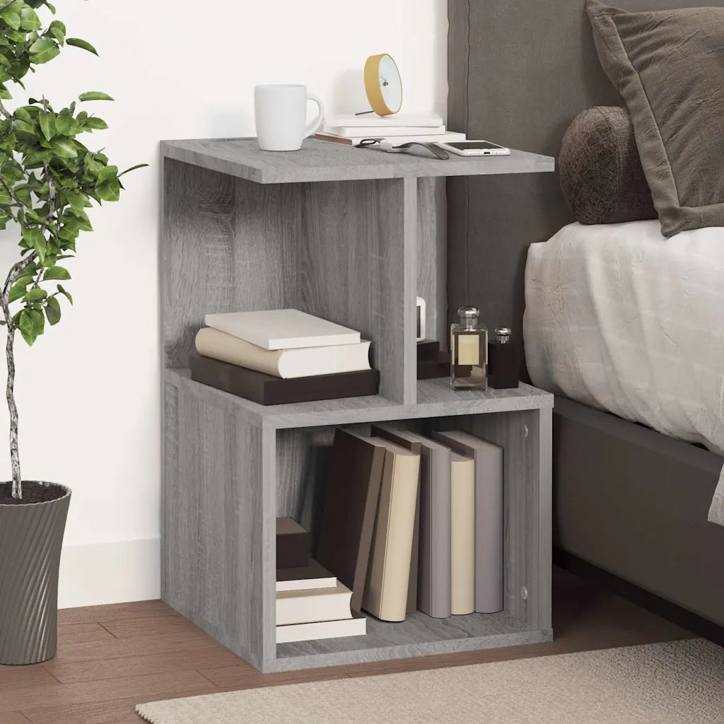 Set di 2 Comodini | Armadio da Notte | Mobiletto da notte Grigio Sonoma 35x35x55 cm in Legno Multistrato