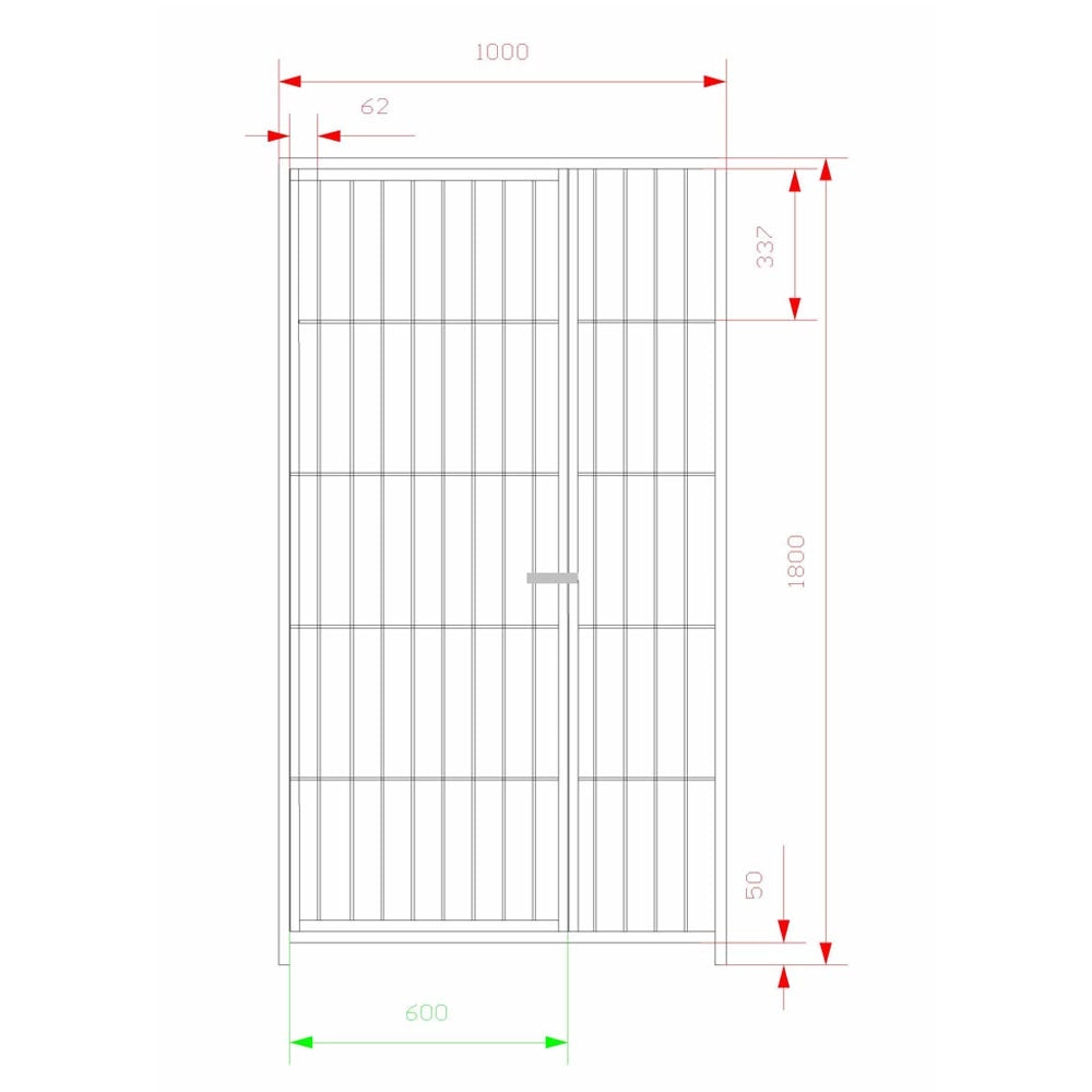 Cancello per giardino orto urbanistica zincato a caldo da 100xh180 cm