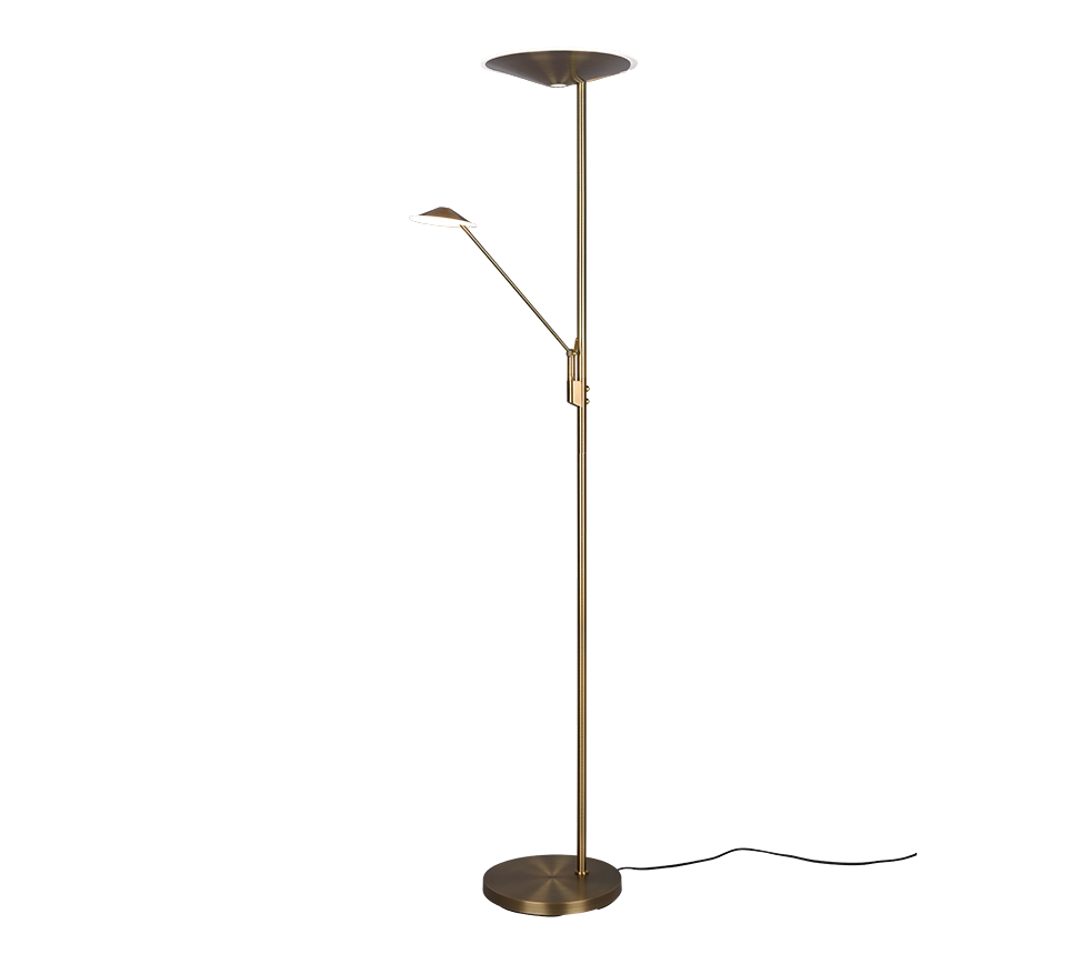 Piantana LED, metallo, ottone invecchiato, 30x180x41,6 cm, Brantford