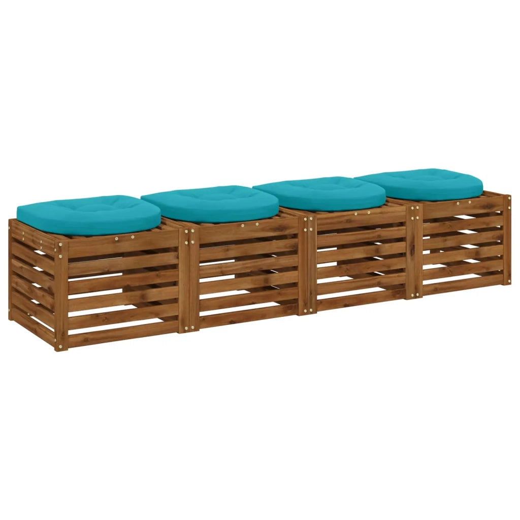 Cuscini per Sedia in 4 Pezzi 4 pz 100% Poliestere Turchese 945308
