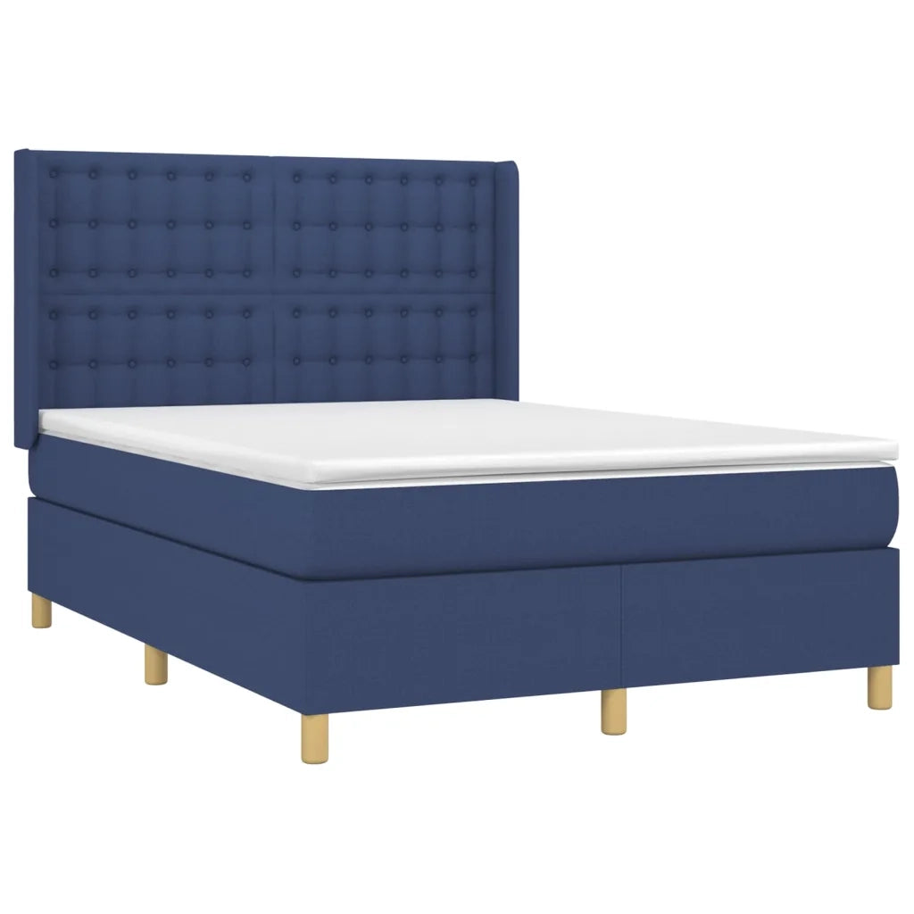 Letto a Molle con Materasso e LED Blu 140x200 cm in Tessuto 3139203