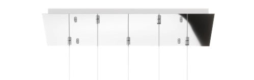 SOSPENSIONE CROMO 5 LUCI RETTANGOLARE VETRI TRASPARENTE 1181CR-S5 R-TR