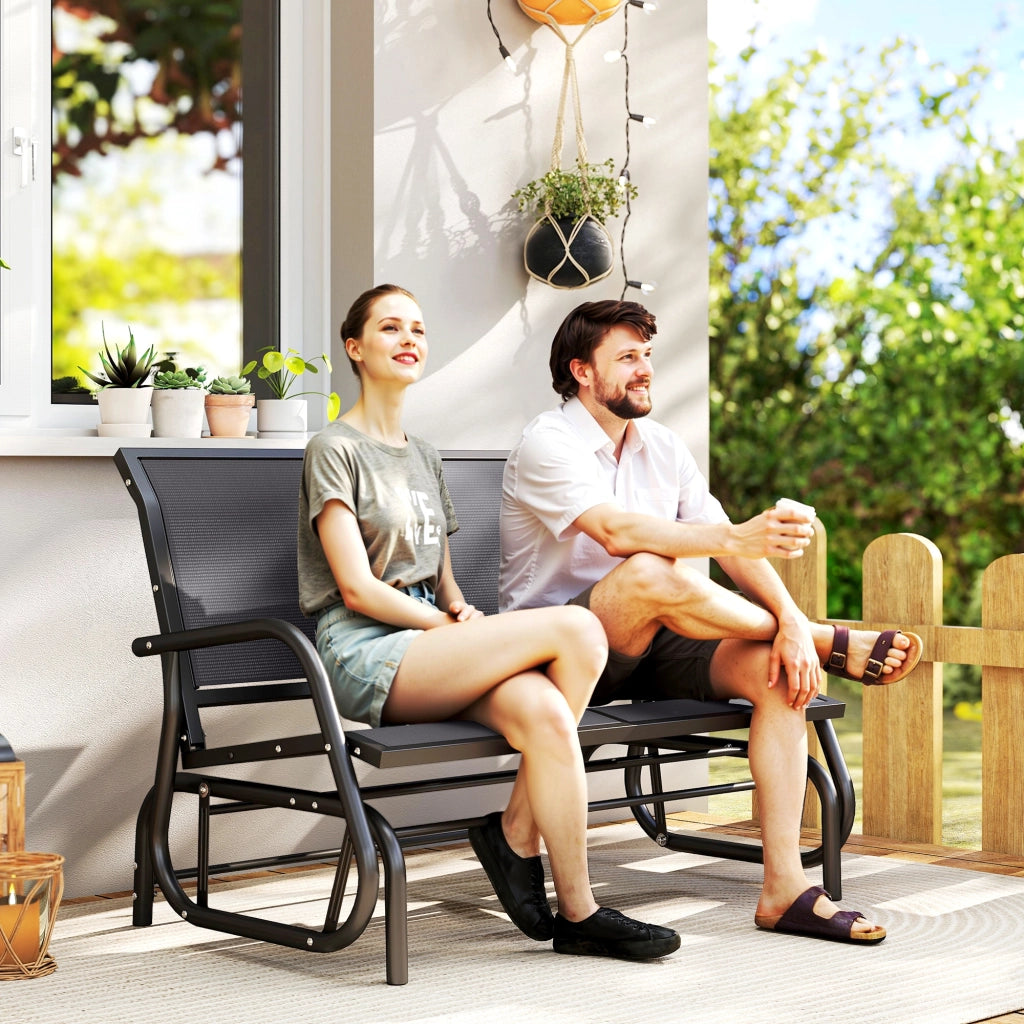 Panchina a Dondolo 2 Posti da Giardino ¨C Minimal ¨C Grigio 120x70x85 cm