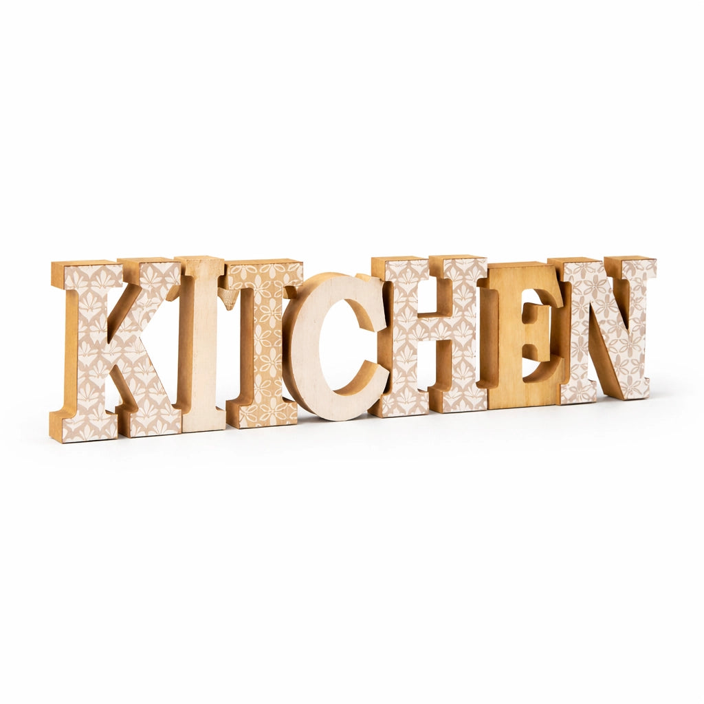 DECORAZIONE IN LEGNO KITCHEN - 40 x 11 x 2 cm