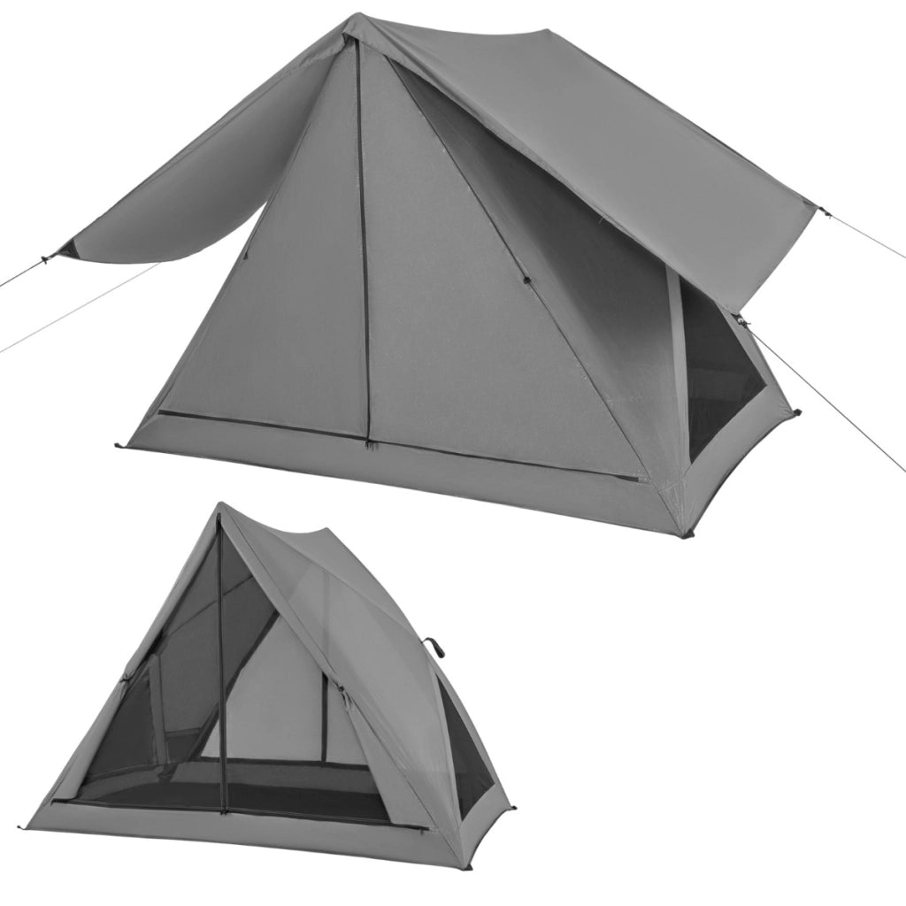 Tenda campeggio pieghevole per 2-3 persone, Tenda familiare visibile solo da un lato resistente a vento e acqua Grigio-Tende