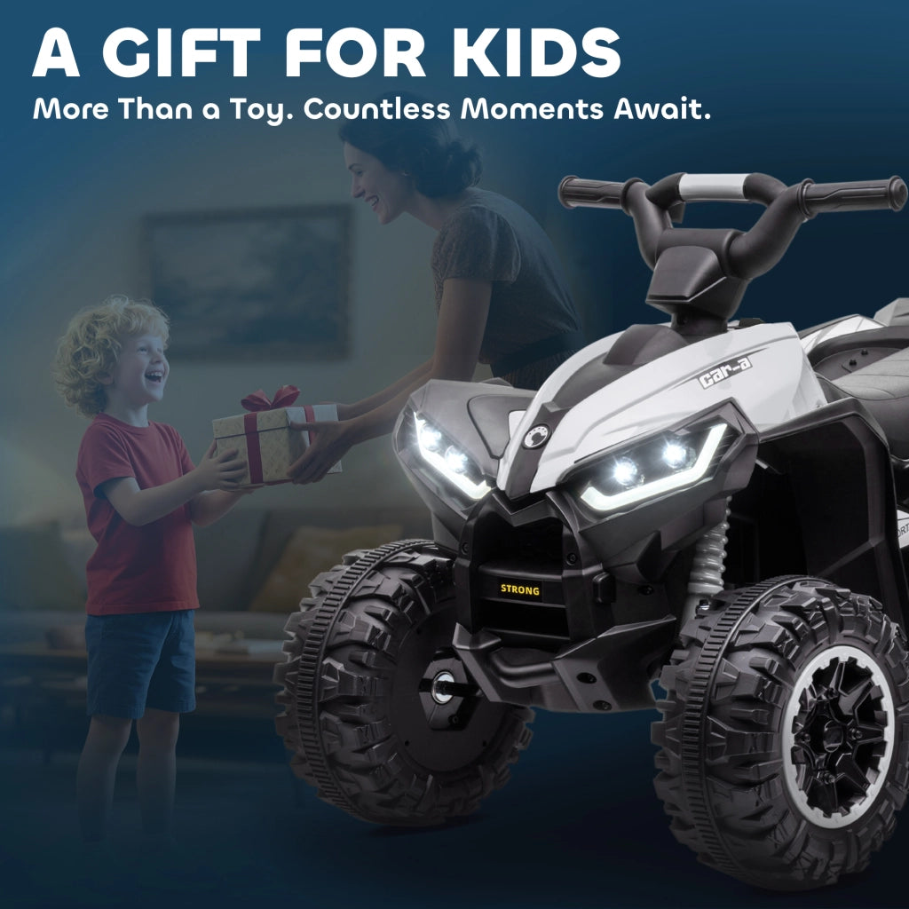 Quad elettrico per bambini ¨C Minimal ¨C 12V, nero, bianco, metallo, PP