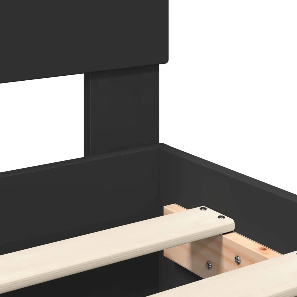Struttura del letto-Giroletto Nero 135 x 190 cm Legno multistrato 494030