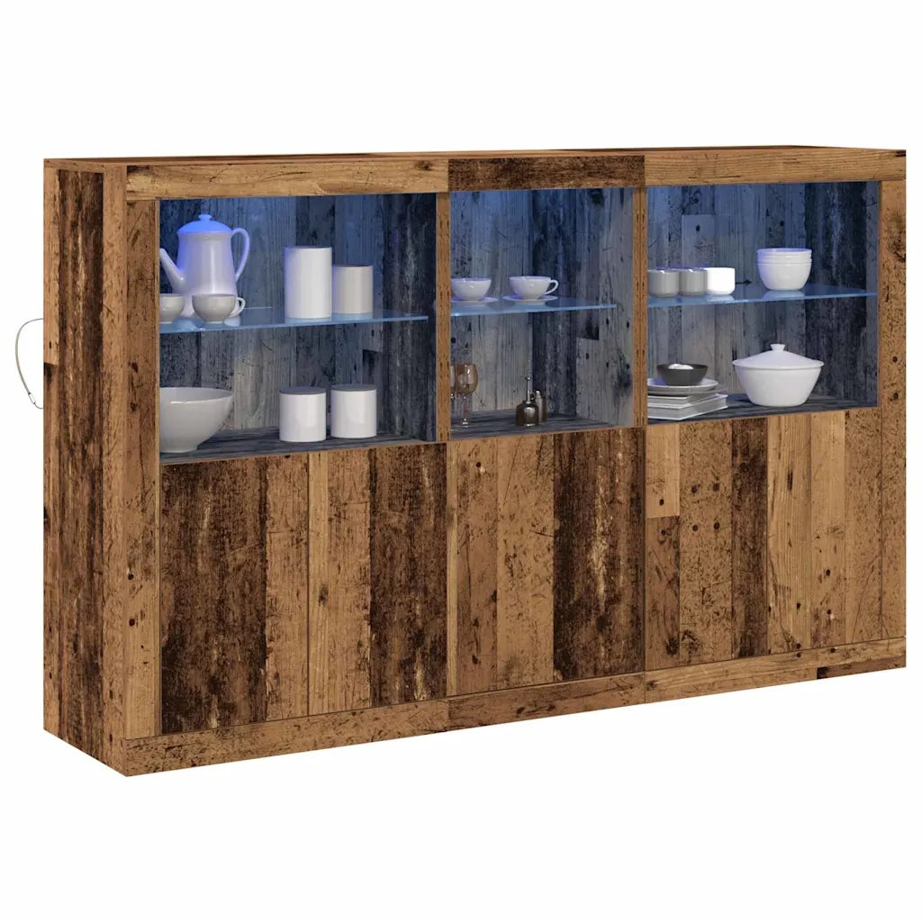 Madia LED Legno vecchio 162 x 37 x 100 cm Legno multistrato 3333122
