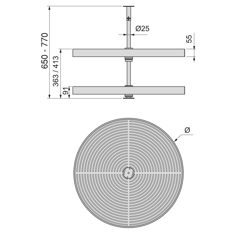 Tappeto antiscivolo per cassetti, effetto tessuto, lunghezza 20m x 480mm, Tecnoplastica, Grigia