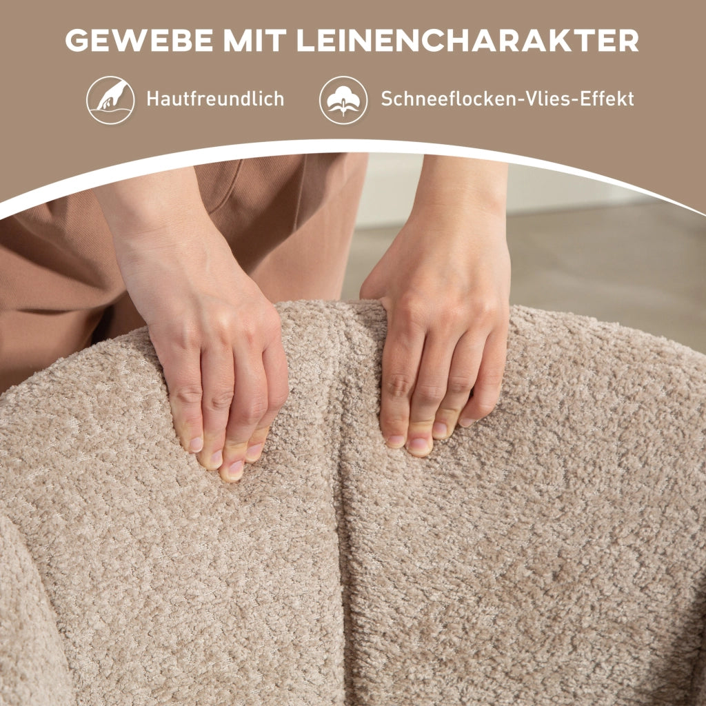 Poltrona ¨C Minimal ¨C Tessuto, Girevole, Beige