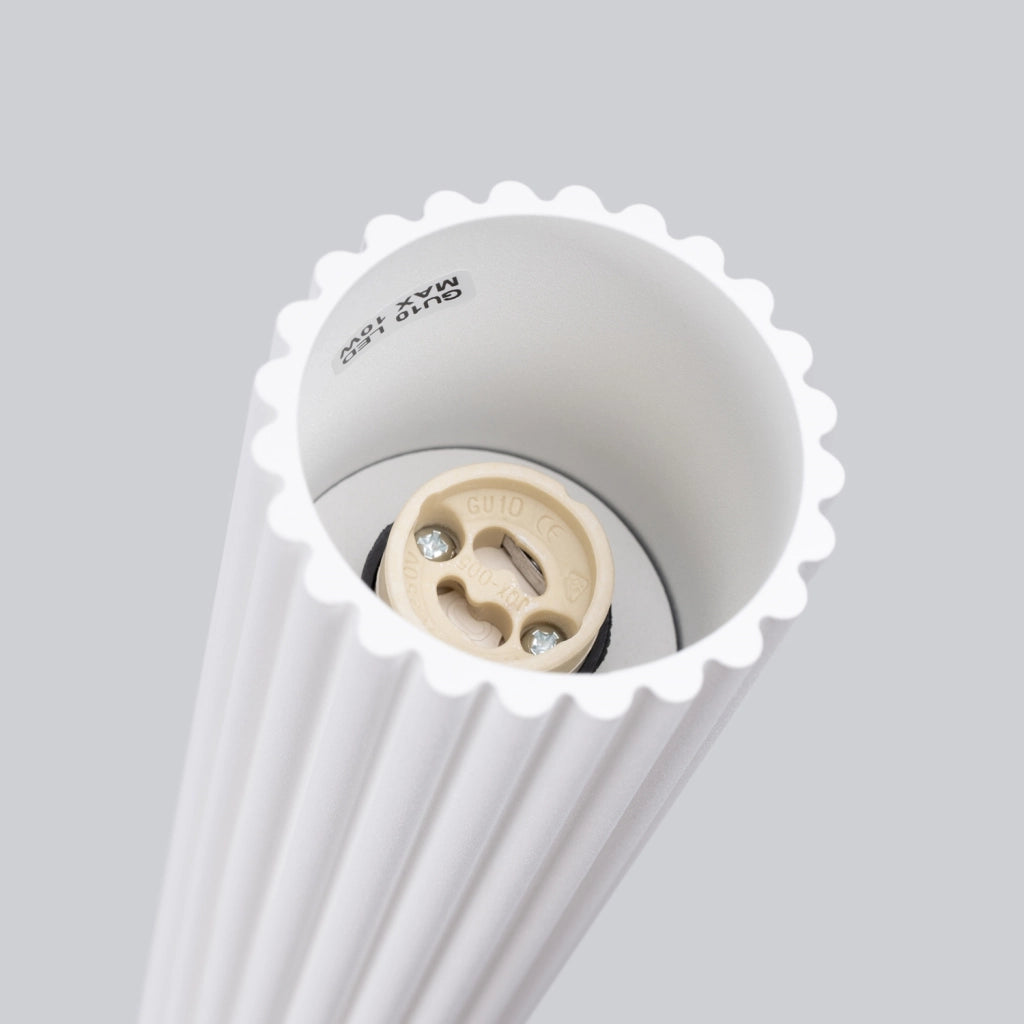 Spot soffitto tondo bianco rigato 30 cm GU10 Pure Lume