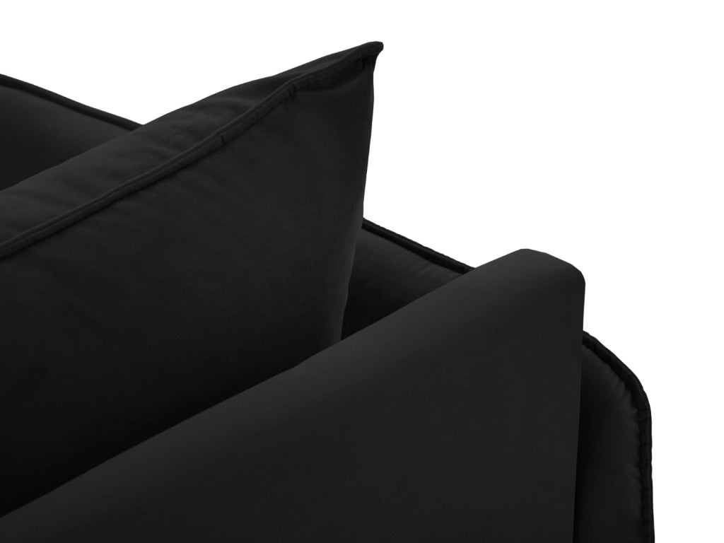 Cosmopolitan Design - Chaise longue sinistra "Vienna" in velluto nero 
