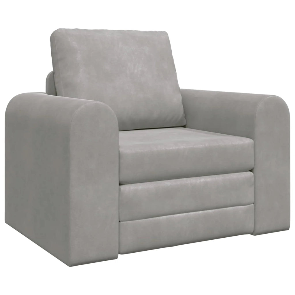 Divano letto Grigio chiaro 98 x 71 x 83 cm Velluto 4106666