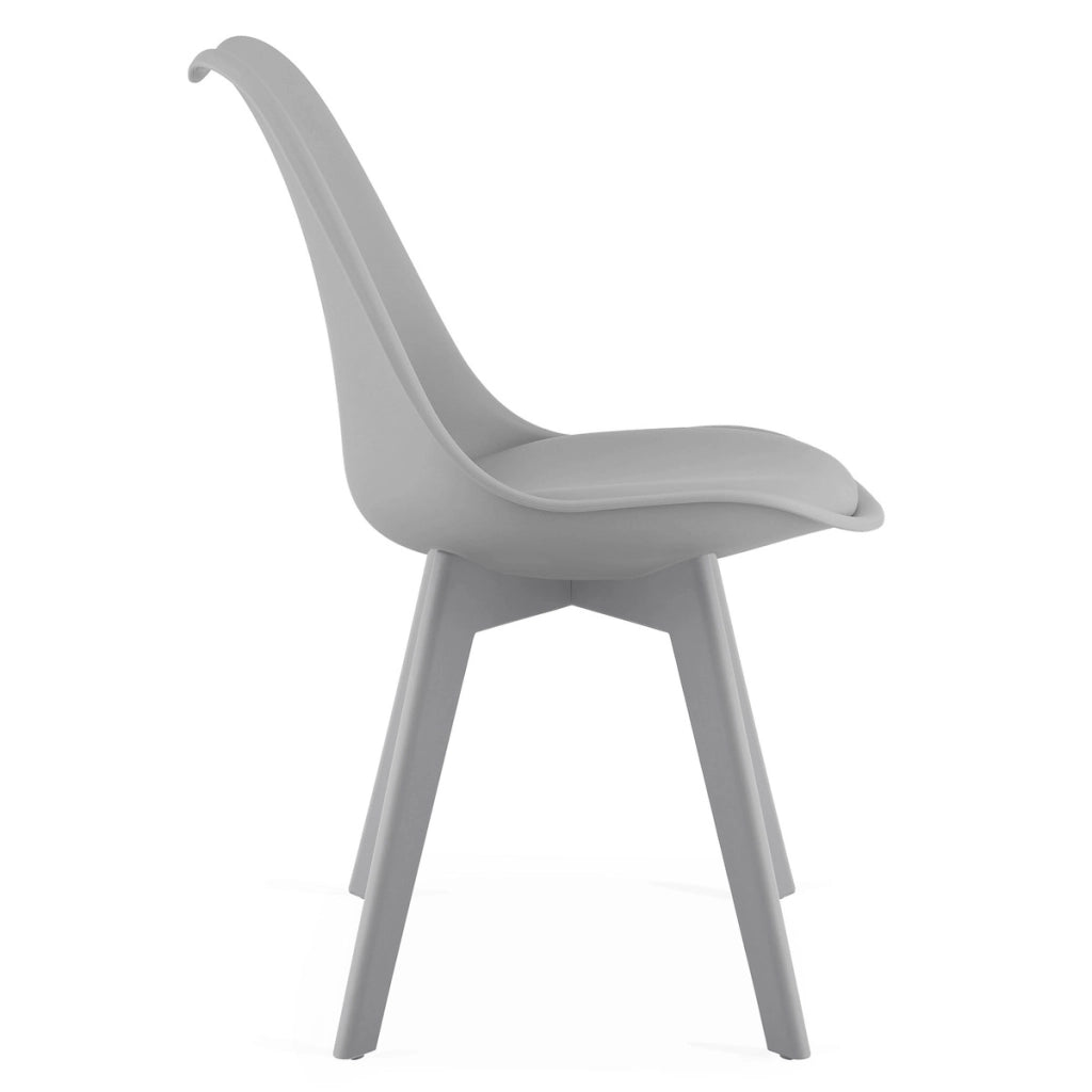 Sedia di design Mark grigia con cuscino in ecopelle