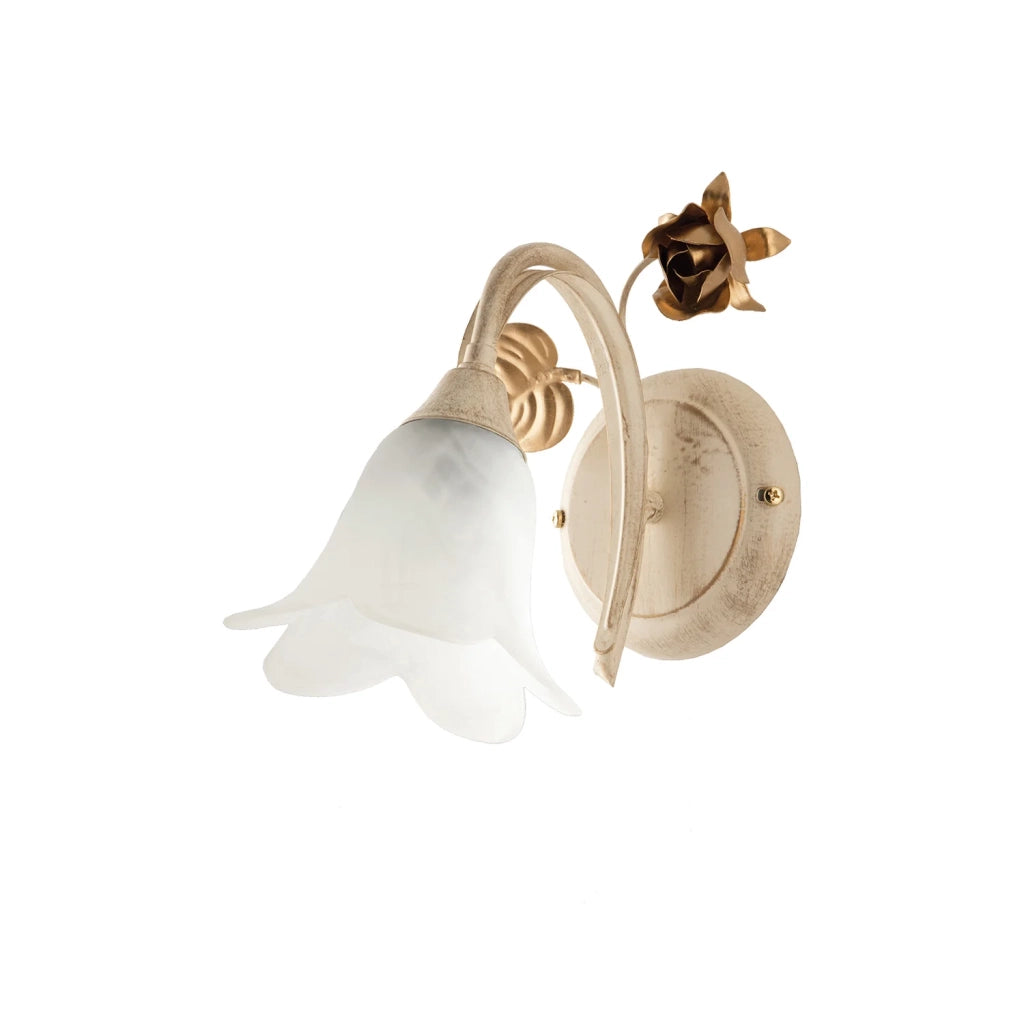 Applique Arte Povera Cestino 1 Luce Avorio e Bianco LuceArt Classic