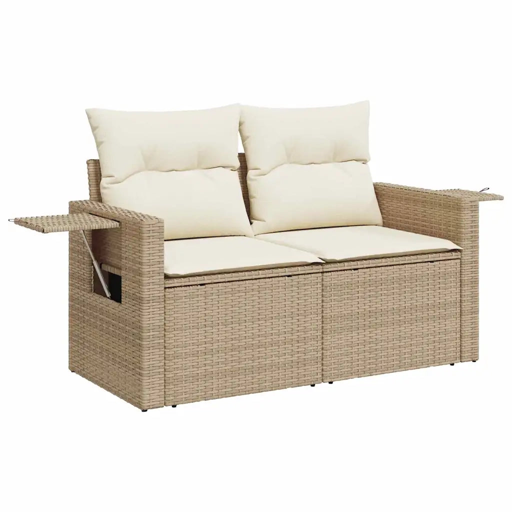 Set Divano da Giardino 12 pcs Beige e Crema polyrattan