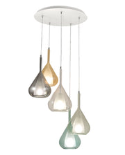 Lampadario a sospensione Lila a Led in metallo e vetro borosilicato 3481-49-362 Fabas Luce