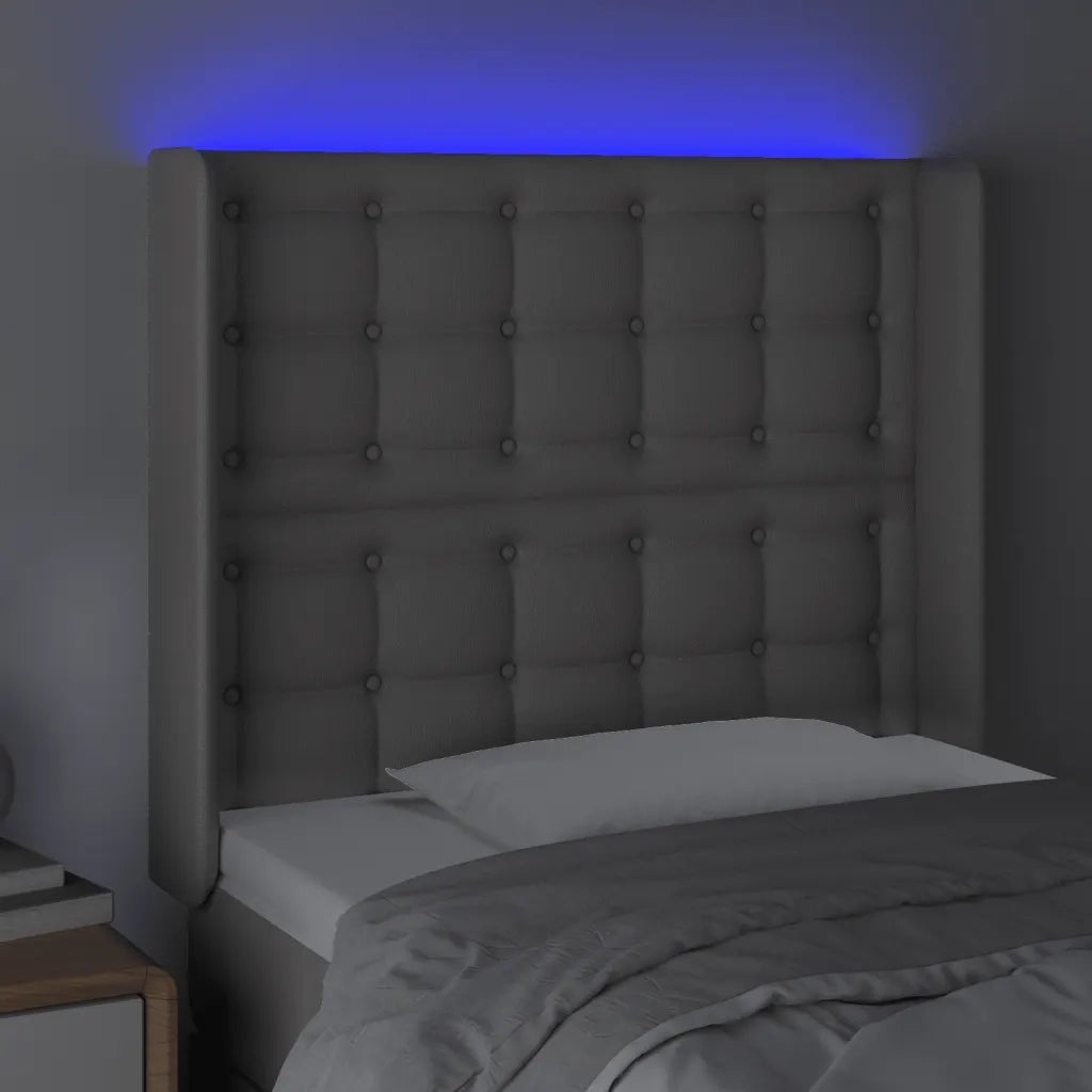 Testiera a LED Grigio 93x16x118/128 cm in Similpelle 3124130